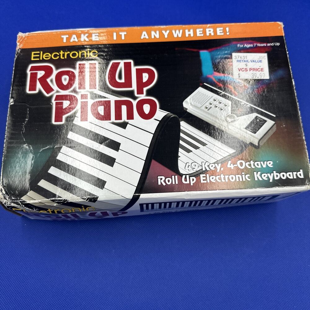 Roll Up Piano Keyboard 49 Keys, 30 Functions Portable Soft great condition w/box